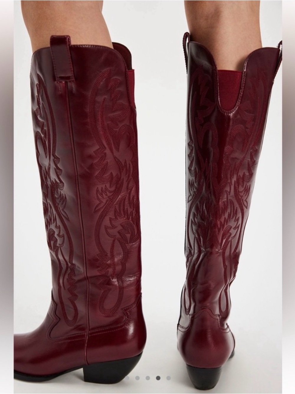 Jeffrey Campbell Finn Tall Western Boot in Wine Merlot - Picture 3 of 12